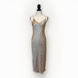 Dress Forum Los Angeles Dress Women’s Small Maxi Dress Brown White Cheetah Dot